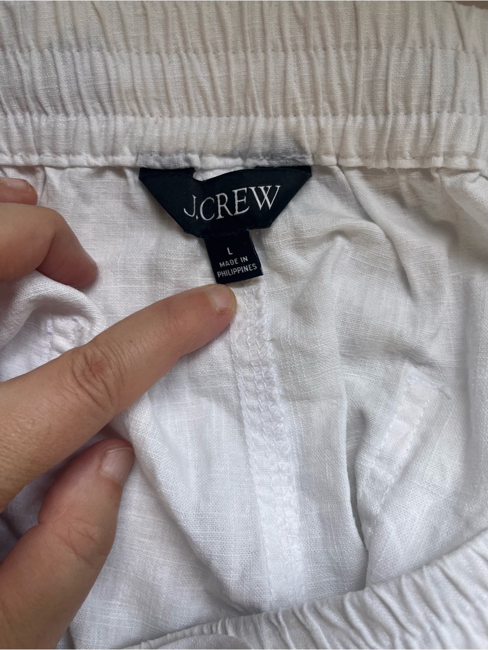 J. Crew White Linen Lyocell Drawstring Pants Large Beachy - Picture 5 of 11